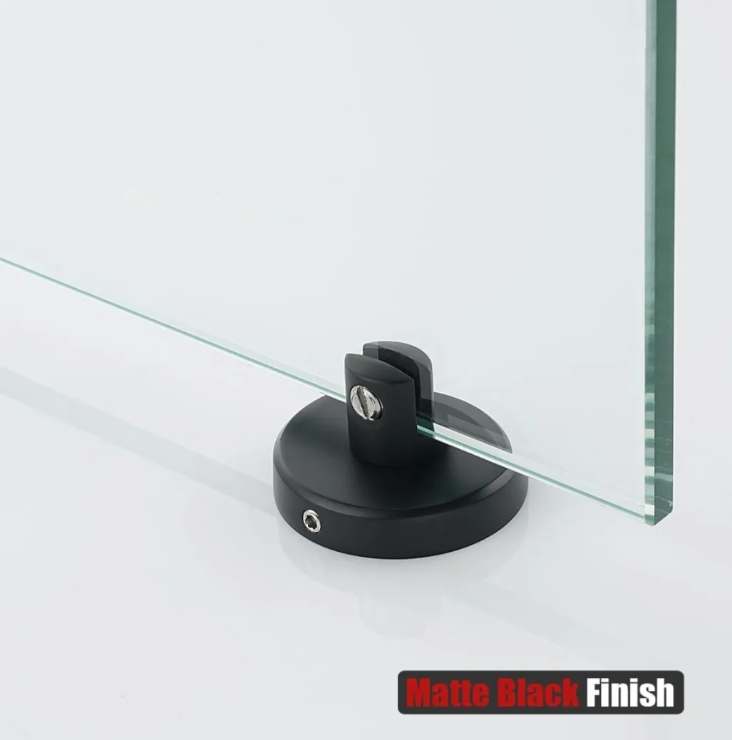 Set of 2 Floating Glass Corner Shelf - Matte Black image indicator(4)