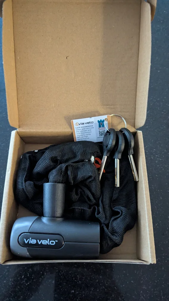 New unused Via Velo Bike Chain Lock image indicator(2)