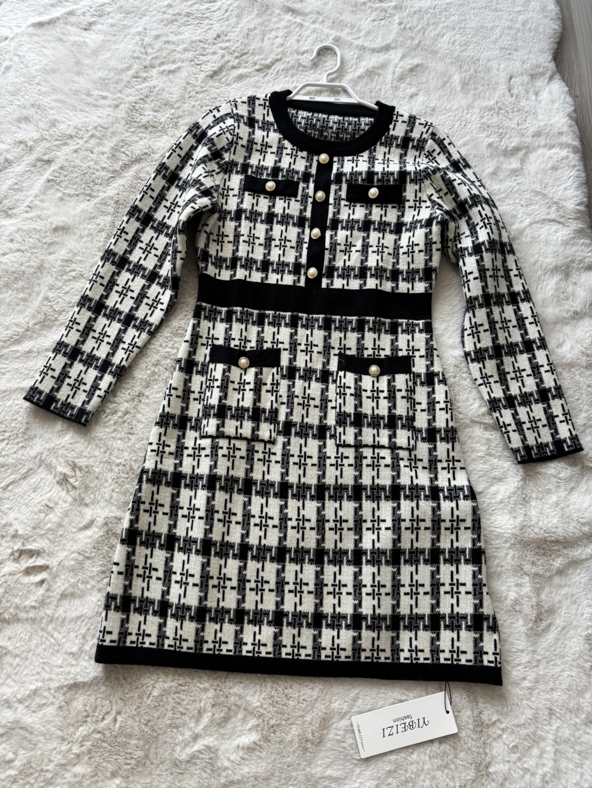 Black & White Knit Dress