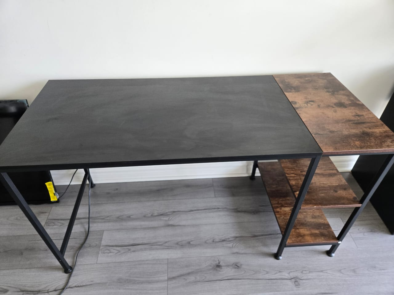 Black & Brown Desk with Shelves - photo 2