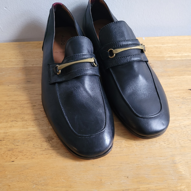 ALDO Black Leather Loafers