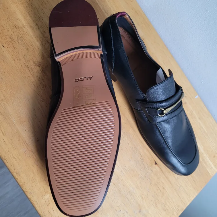 ALDO Black Leather Loafers image indicator(4)