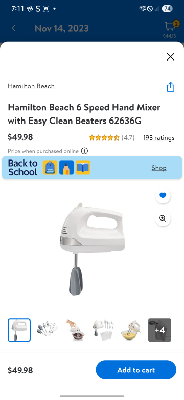 Hamilton Beach 6-Speed Hand Mixer