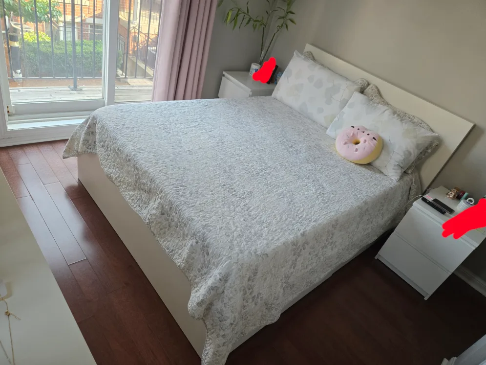 IKEA MALM Full Bed Frame + 4 storage drawers thumbnail