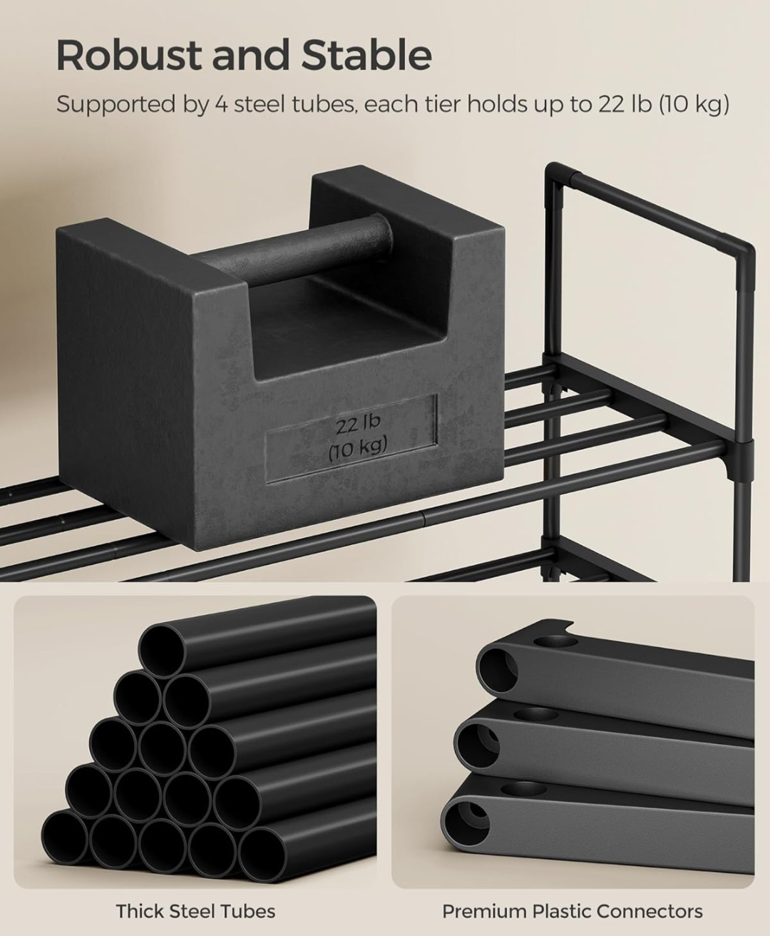 SONGMICS 3-Tier Shoe Rack - Like New! - photo 5