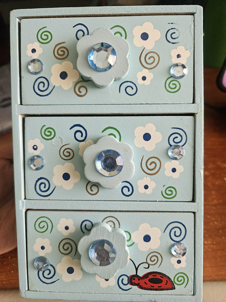 Cute Blue Wooden Mini Drawer Set