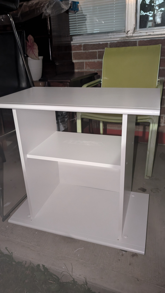 White Side Table with Shelf