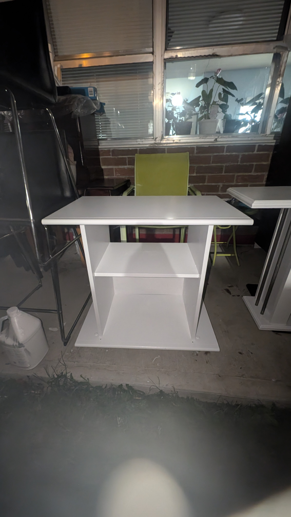 White Side Table with Shelf - photo 3