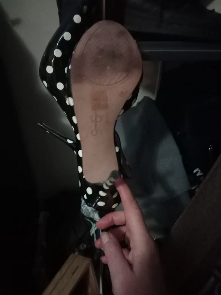 Jessica Simpson Black Polka Dot Heels Size 8 image indicator(3)