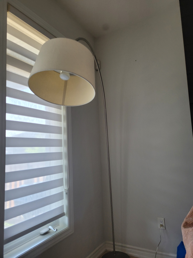 Arc Floor Lamp with Beige Shade