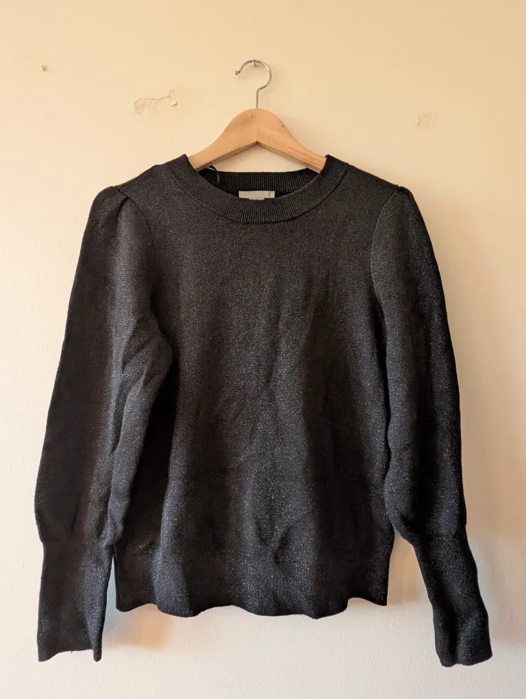 H&M Black Sparkle Sweater - Size S thumbnail