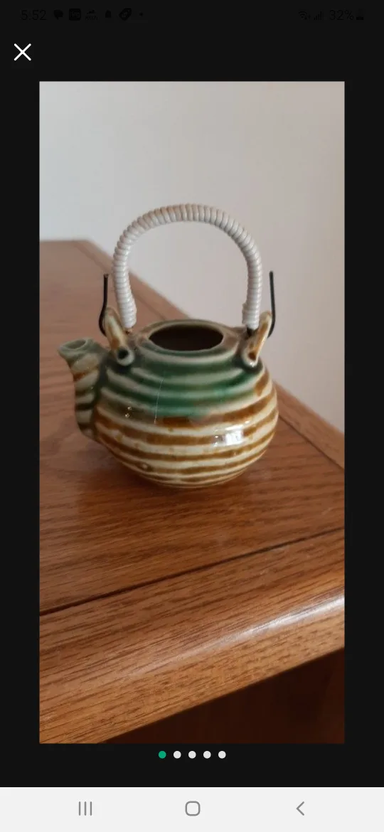 Vintage Pottery Vintage Pottery Teapot Toothpick Holder thumbnail