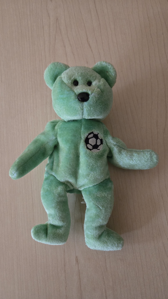 Green Soccer Ty Beanie Baby Bear