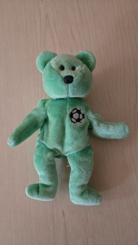 Green Soccer Ty Beanie Baby Bear thumbnail