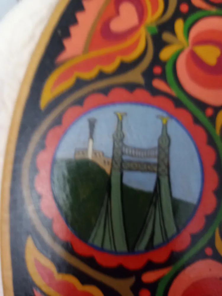 Vintage Hungarian 1978 Hand Painted Mirror image indicator(8)