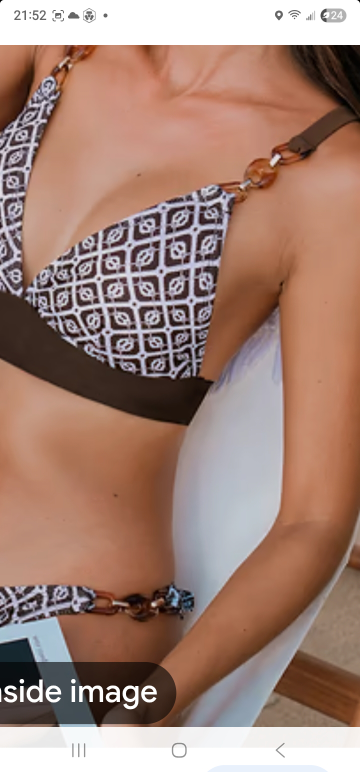 Brown & White Patterned Bikini Set - photo 2