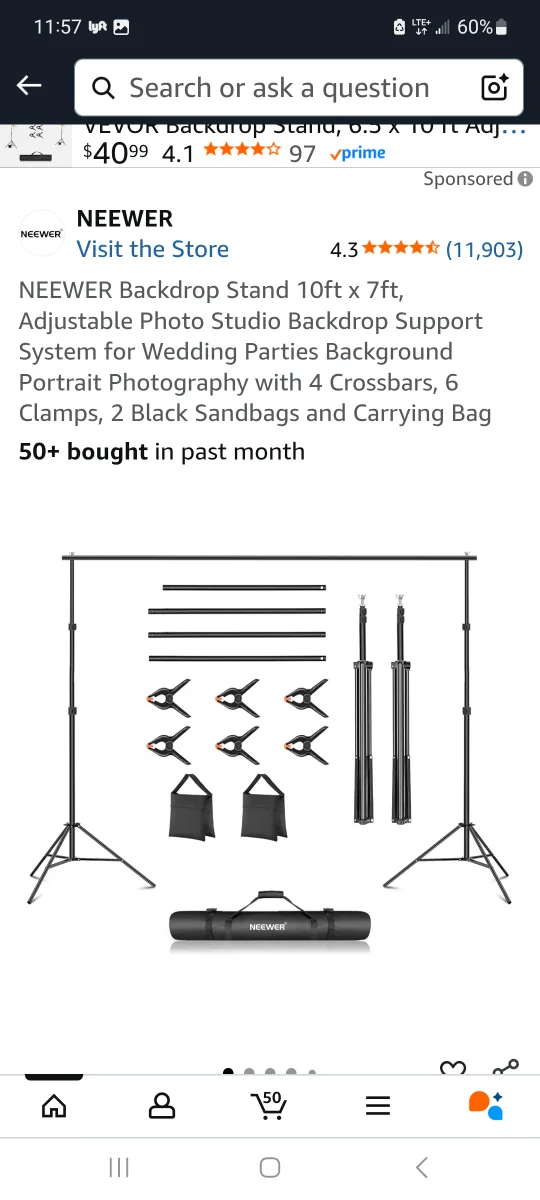 Neewer 3x2.1m/10x7ft Background Support System brand new image indicator(2)