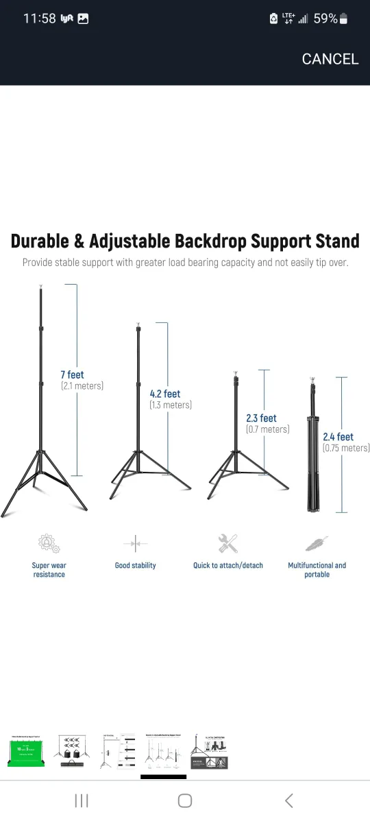 Neewer 3x2.1m/10x7ft Background Support System brand new image indicator(3)