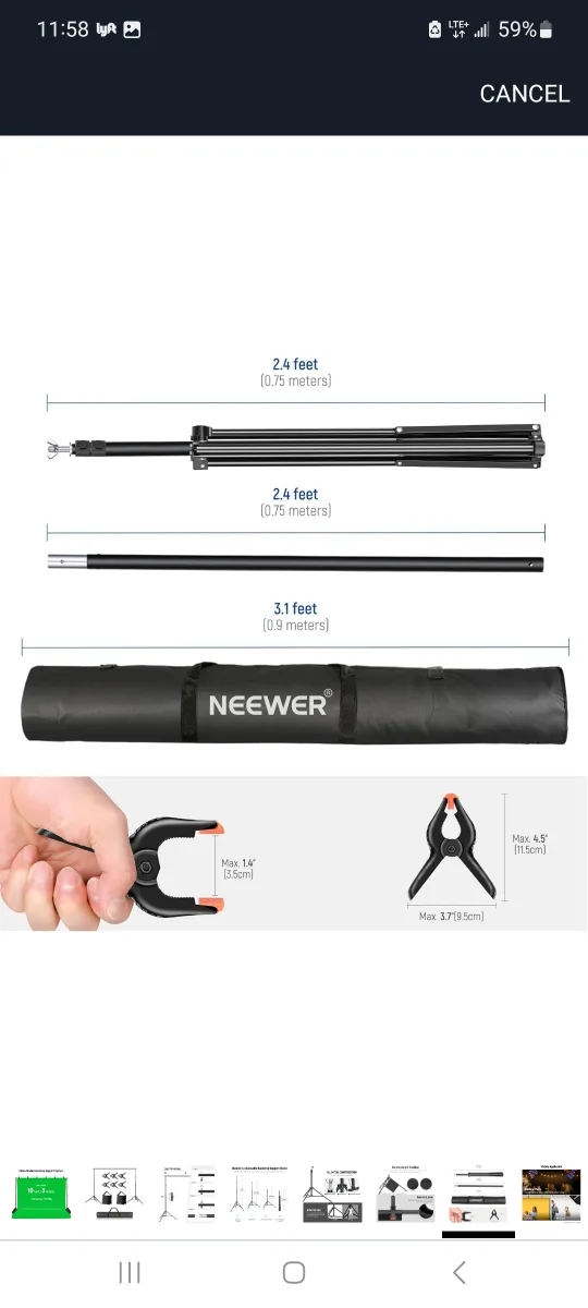 Neewer 3x2.1m/10x7ft Background Support System brand new image indicator(6)
