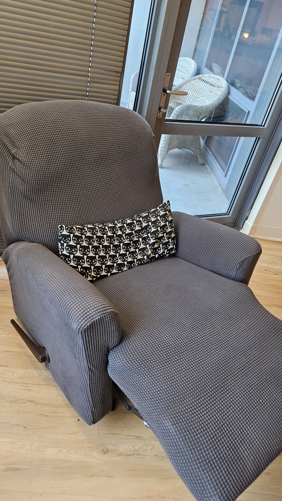 Recliner chair with gray covers - photo 2