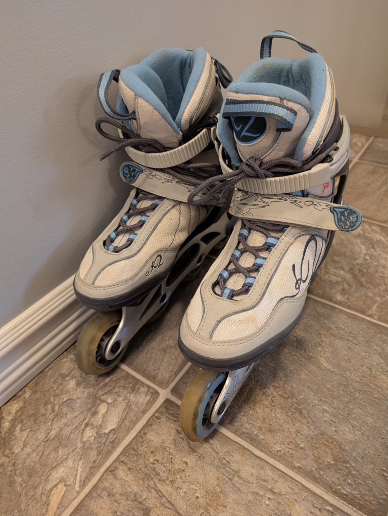 K2 Rollerblades (womens size 9) & 2 sets of wrist guards