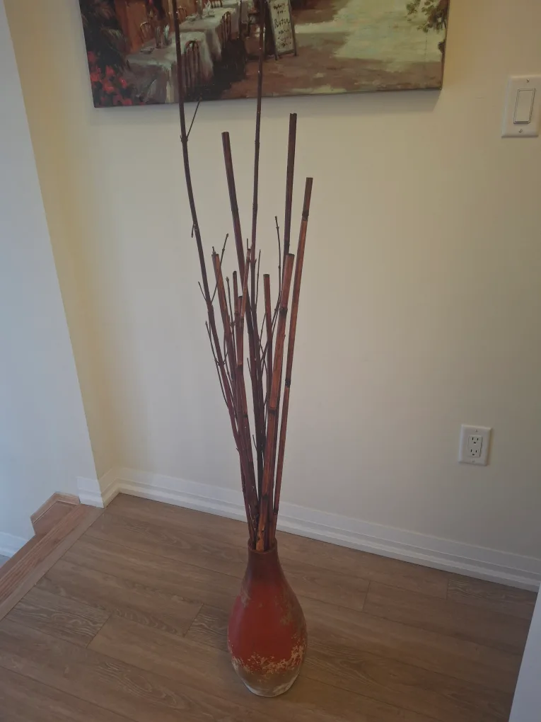 Decorative Vase with Bamboo Sticks thumbnail