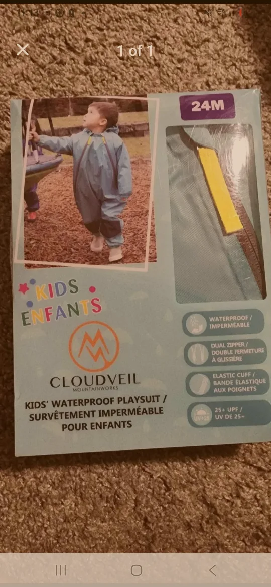 Cloudveil Kids' Waterproof Playsuit - 24M thumbnail