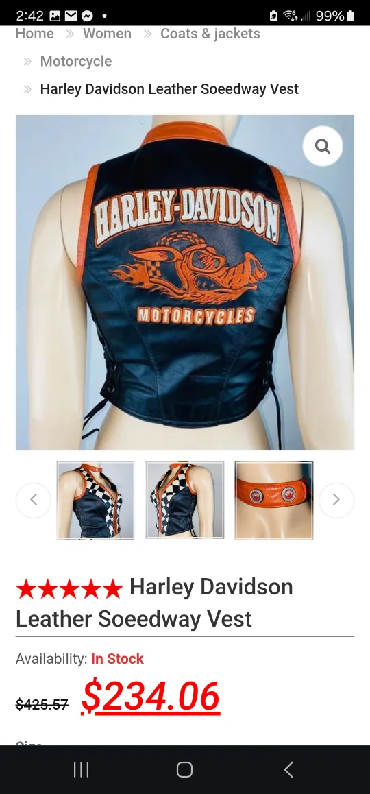 Harley-Davidson Leather Vest - Size S image indicator(7)