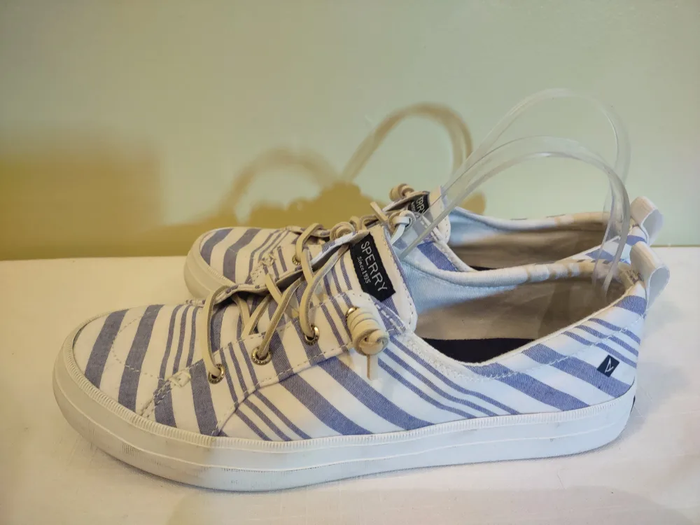 Sperry Women's Seacycle Crest Vibe Striped Blue Sneaker Size 9.5 image indicator(5)
