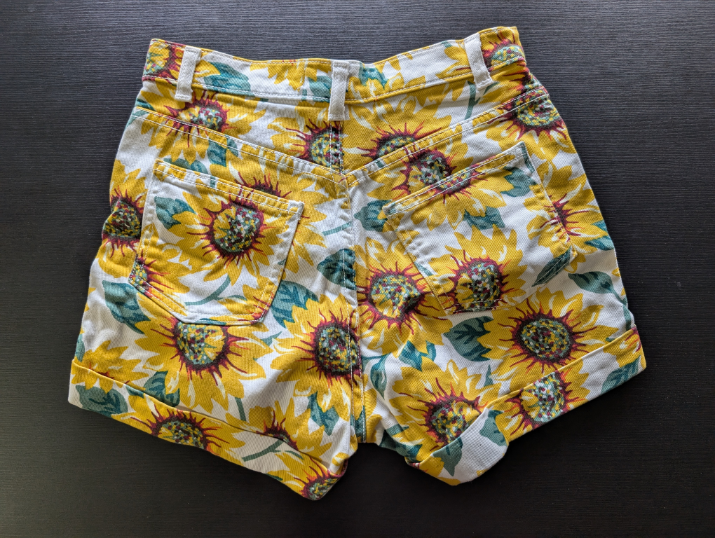 American Apparel Sunflower Print Denim Shorts - Size 26/27 - photo 2