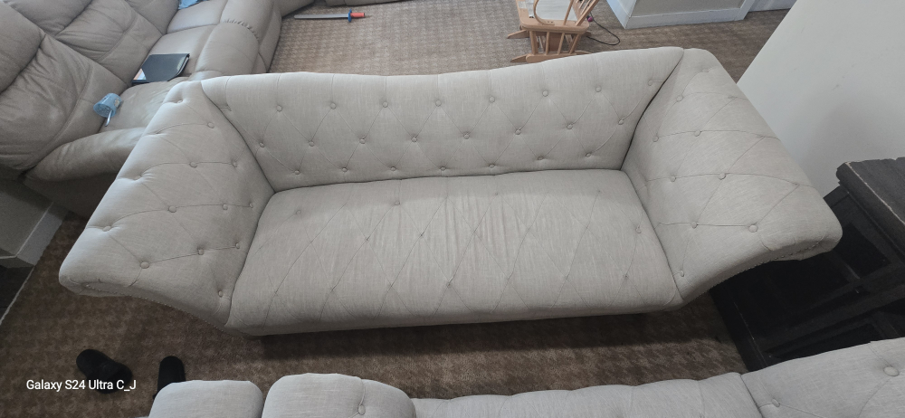Tufted Sofa and Loveseat Set - Beige - photo 5