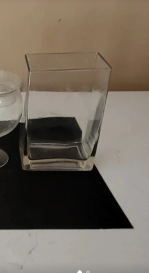 Clear Glass Square Vase thumbnail
