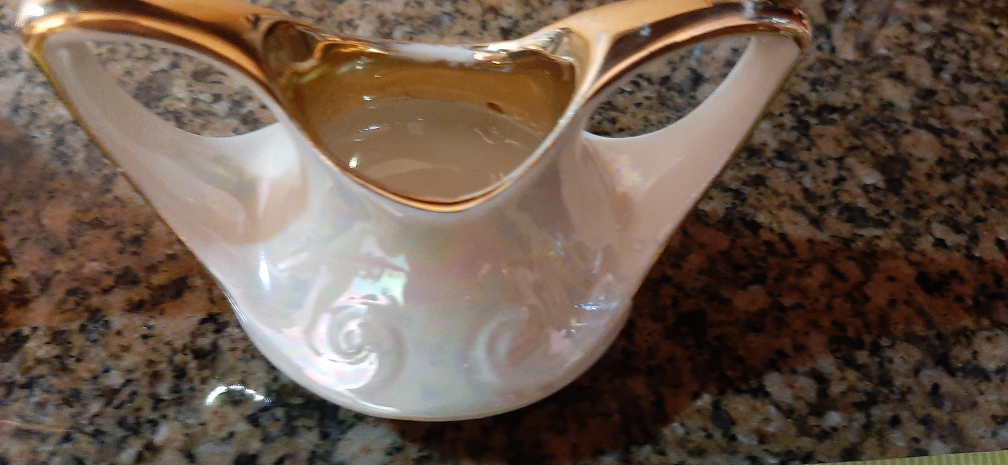 Iridescent glaze & gold minisugar bowl & creamer - photo 4