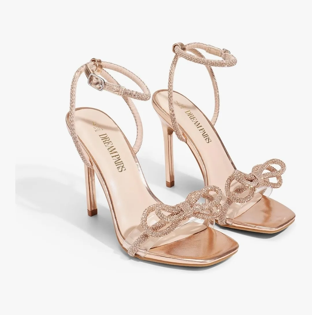 Dream Pairs Women’s Clear Slingback Heels – Size 9.5 Champagne thumbnail