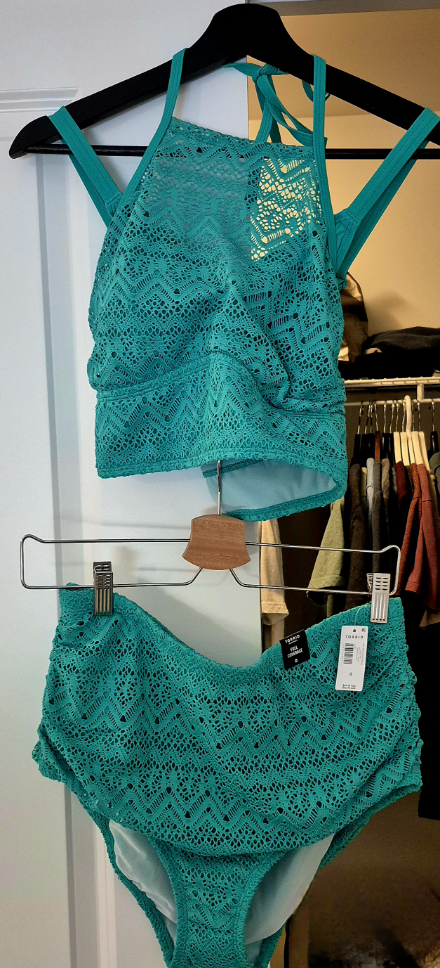 Torrid Brand, BNWT, Crochet Bikini Top and Bottoms, Size L/10-12