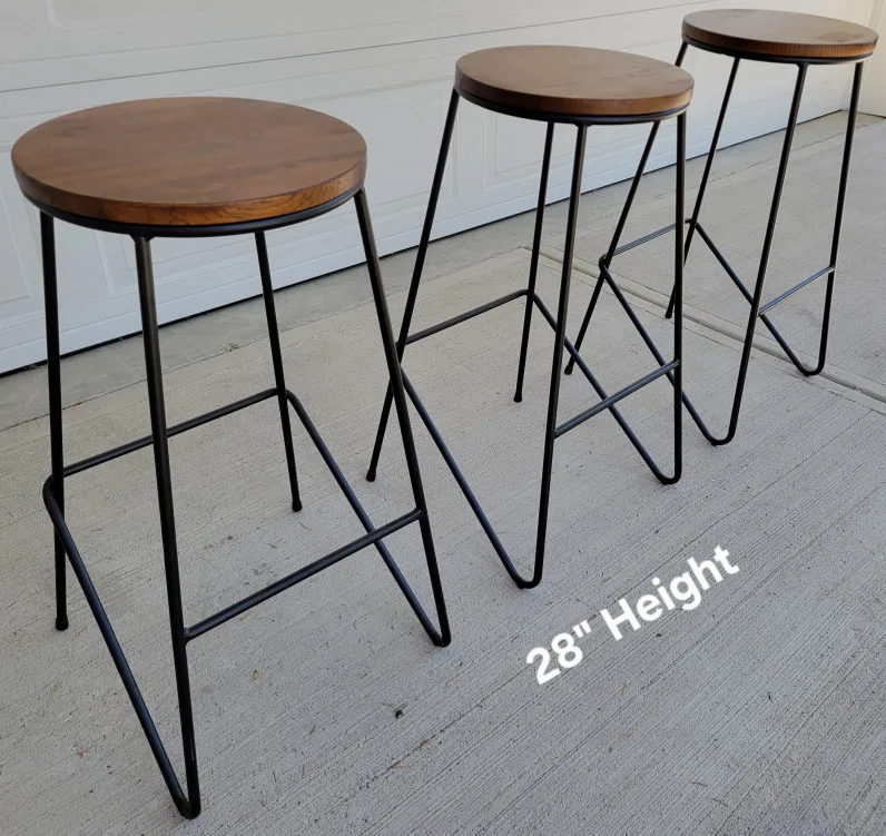 Beautiful Set of 3 Counter Height Stools - 28" Height thumbnail