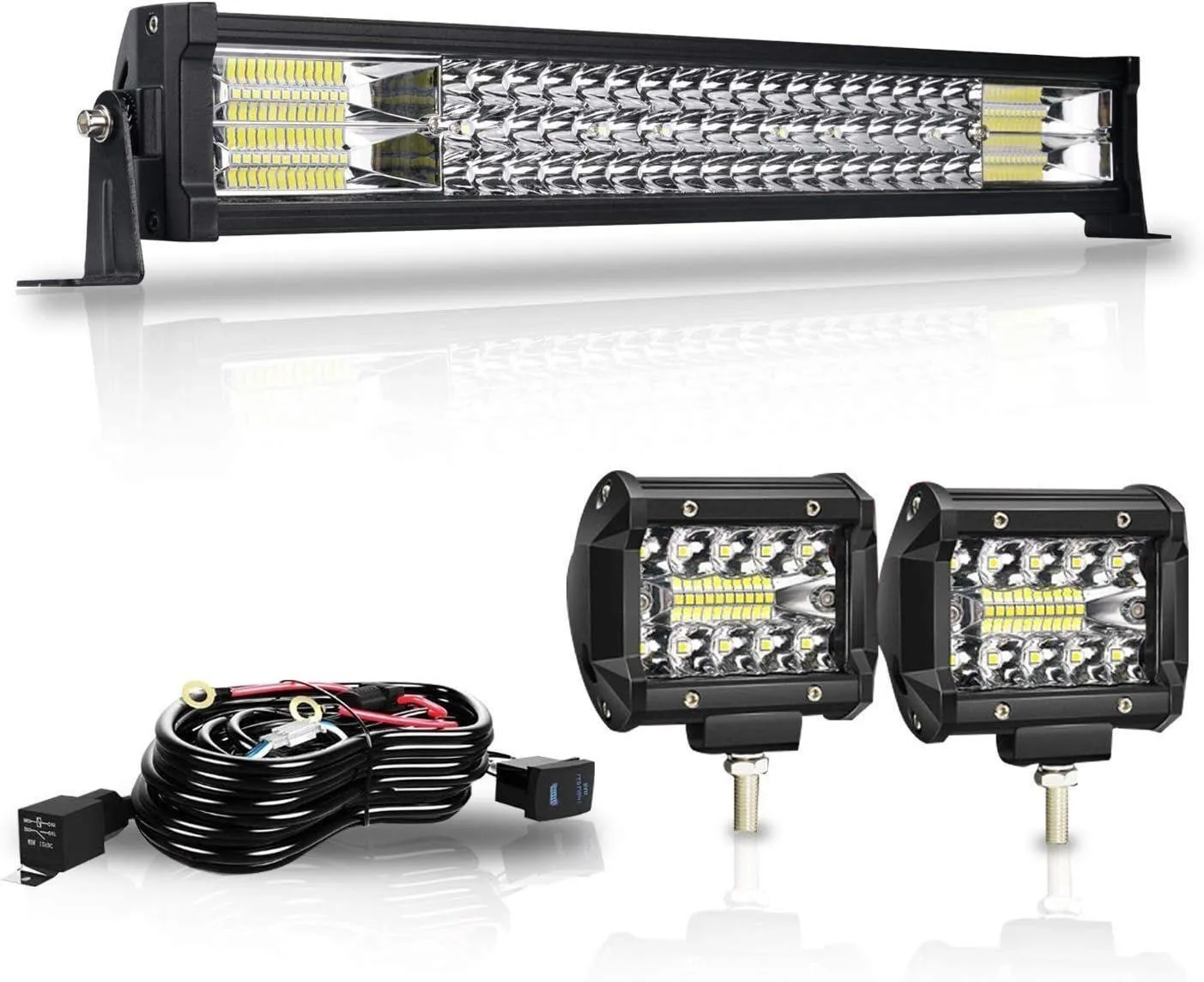 LED Light Bar & 4 Inch LED Pods Fog Lights
