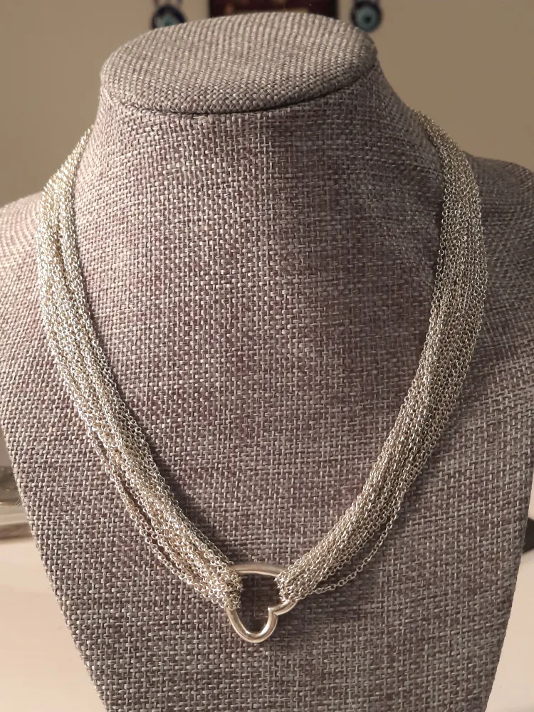 Tiffany & Co. Silver Heart Necklace, 20" image indicator(10)