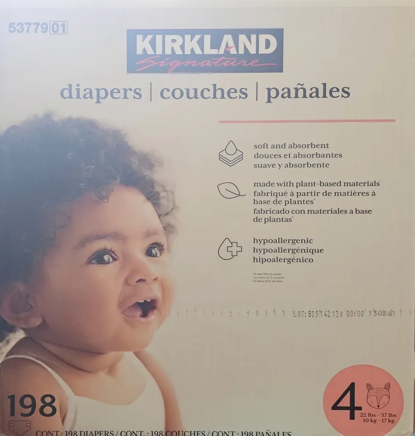 Kirkland Signature Diapers Size 4 (198 count) thumbnail