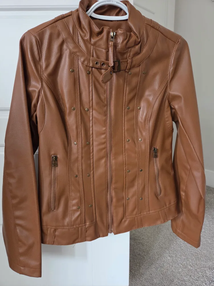 Moto Gear Brown Faux Leather Jacket - Size S image indicator(3)
