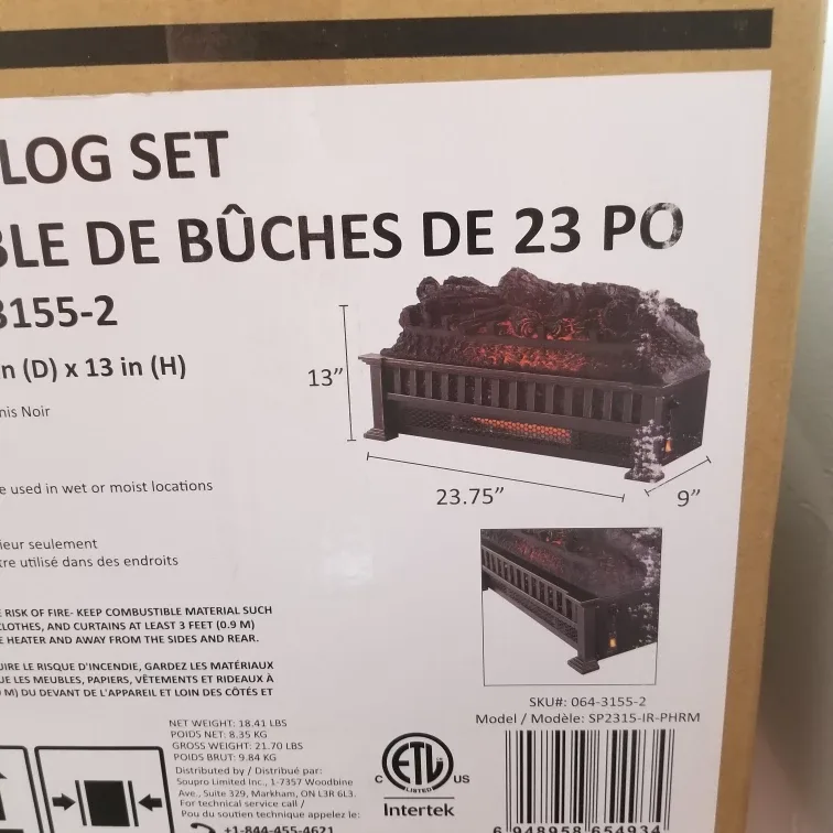 23-Inch Electric Log Set Fireplace Insert image indicator(4)