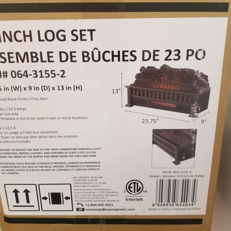 23-Inch Electric Log Set Fireplace Insert image indicator(5)