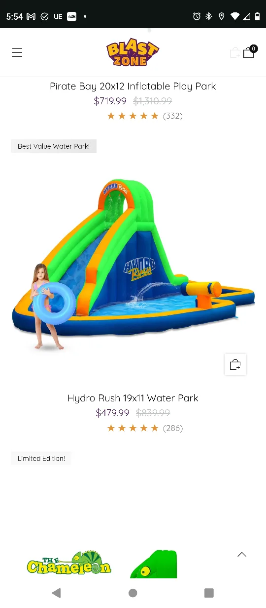 Blast Zone Hydro Rush 19x11 Inflatable Water Park thumbnail