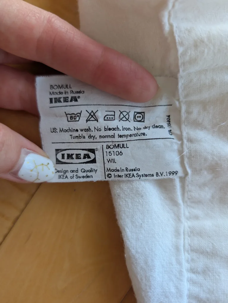 IKEA BOMULL White Curtain Panel image indicator(2)