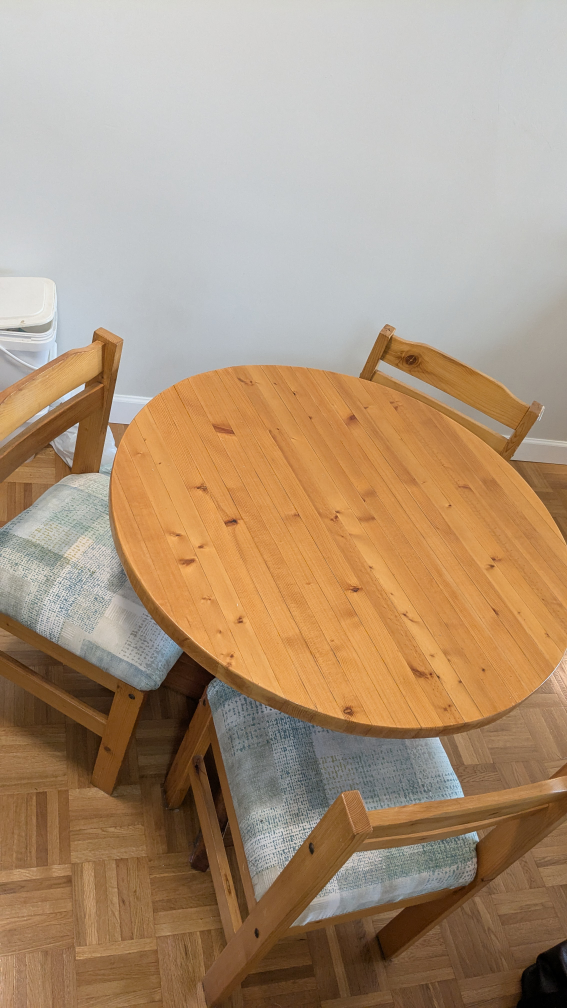 Round Wooden Table and Chairs Set