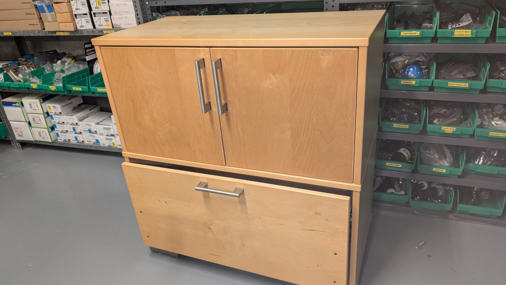 Wooden Cabinet with Doors and Drawer