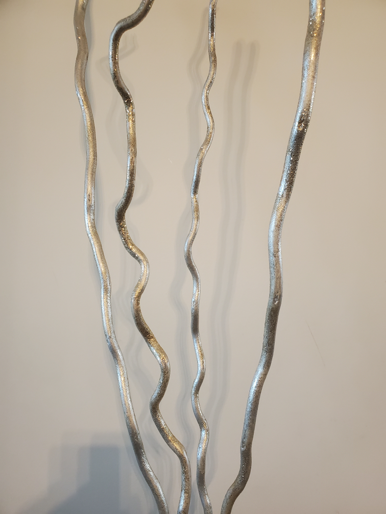 Decorative Green Glass Vase with Silver Branches - photo 2