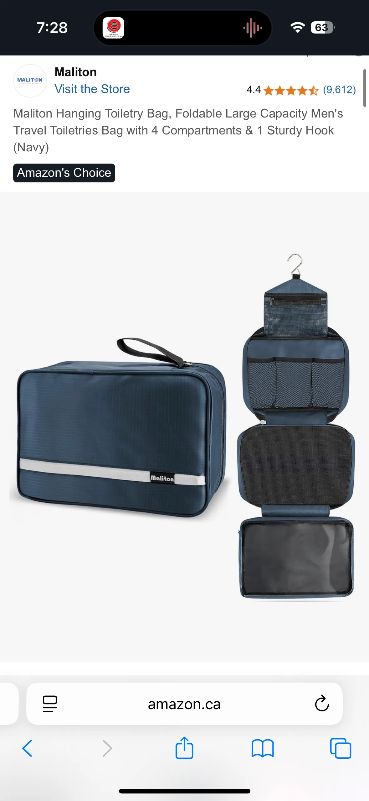 Hanging toiletry bag - new thumbnail