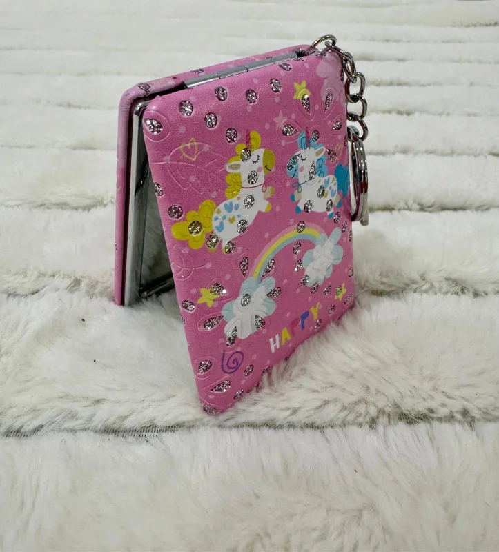 Cute Unicorn compact mirror Keychain image indicator(5)