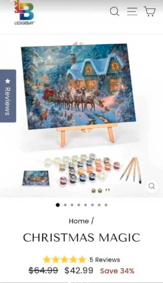 Ledgebay Piant by Numbers Kit Christmas Magic